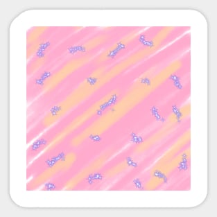 Pink red yellow watercolor abstract glitter art Sticker